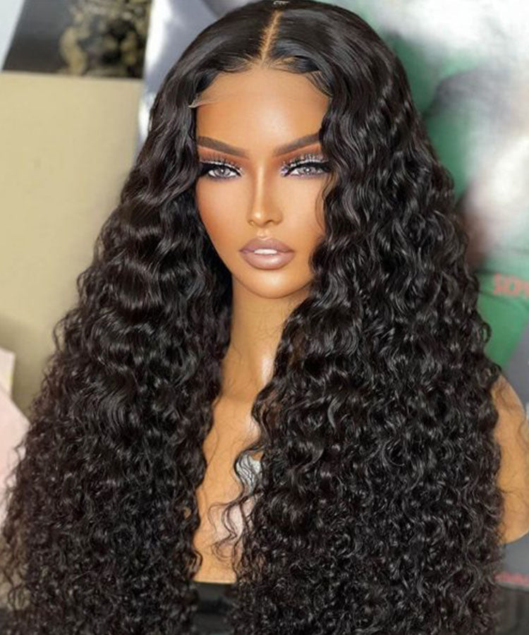 MINICE 13x4 HD Lace Pre-Bleached Invisible Knot Water Wave Human Hair Wigs