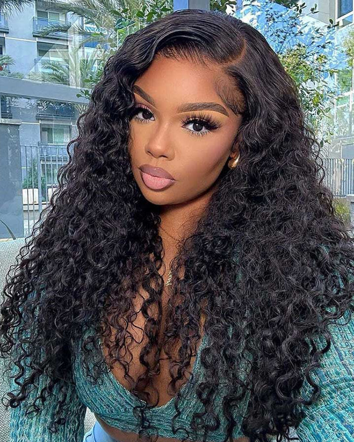 MINICE 13x4 HD Lace Pre-Bleached Invisible Knot Water Wave Human Hair Wigs