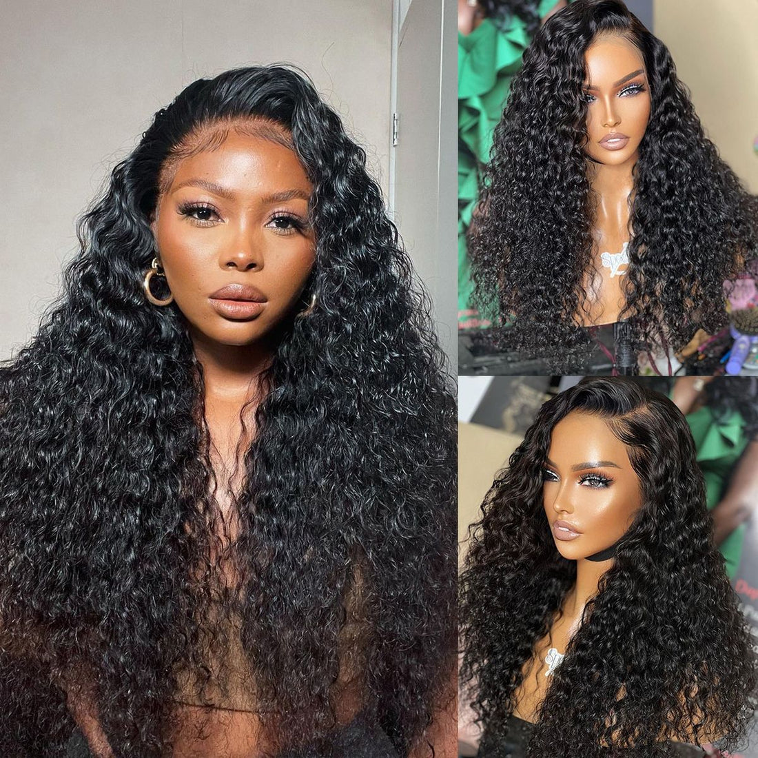 MINICE 13x4 HD Lace Pre-Bleached Invisible Knot Water Wave Human Hair Wigs