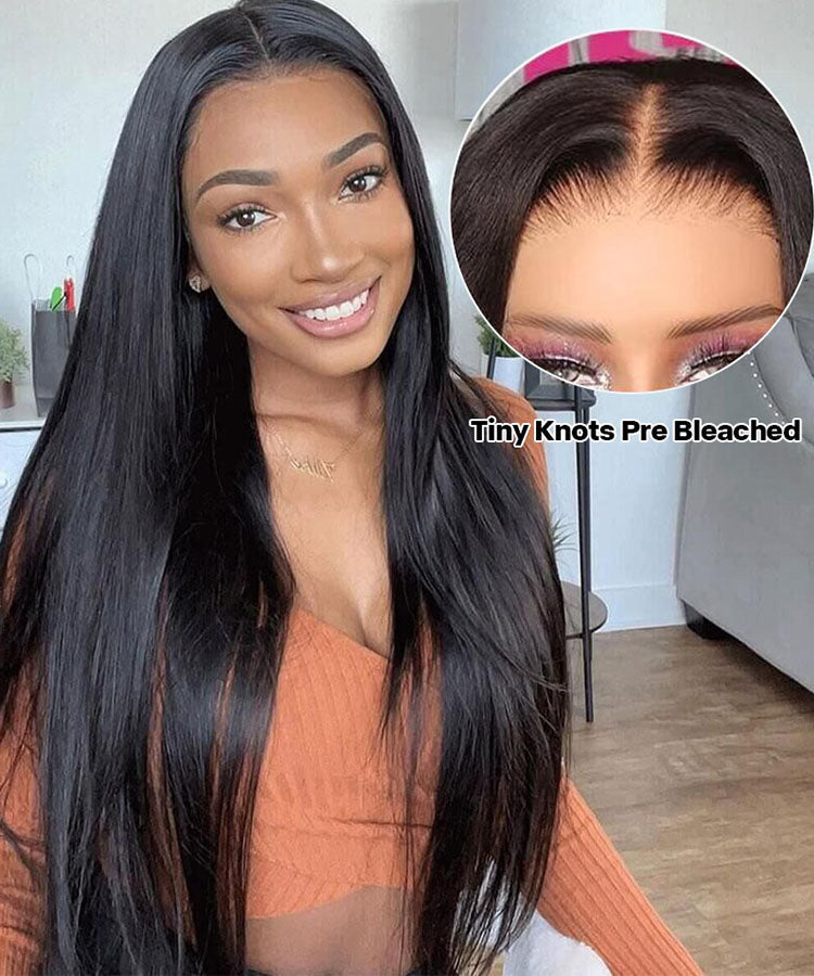 Minice Ready To Go Glueless Straight Pre-cut Pre-pulled Pre-bleached Wig