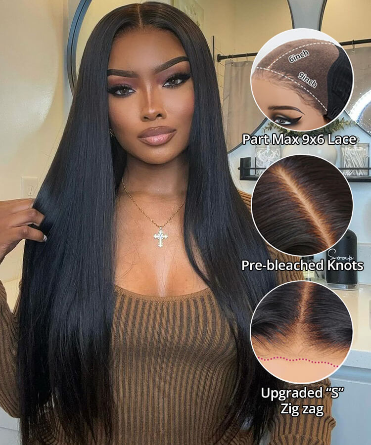 Minice Ready To Go Glueless Straight Pre-cut Pre-pulled Pre-bleached Wig